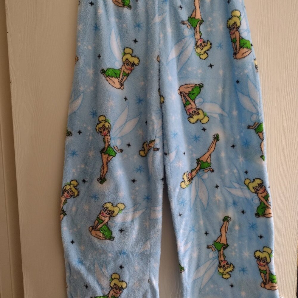 Disney Tinkerbell Fuzzy Comfy Cozy Capri Pajama Pants Great Condition